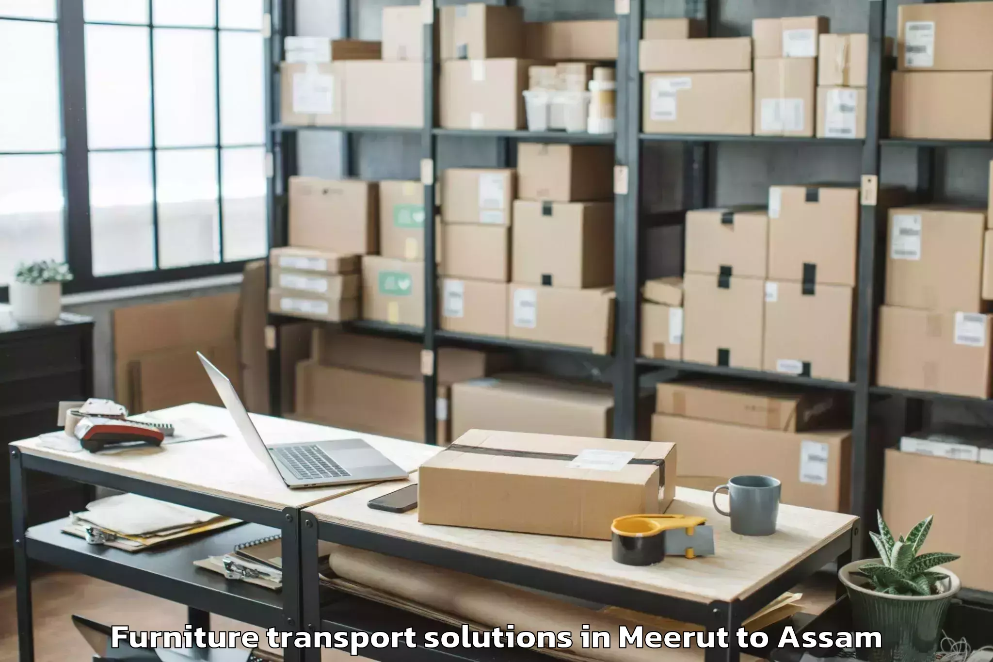 Trusted Meerut to Guwahati University Furniture Transport Solutions